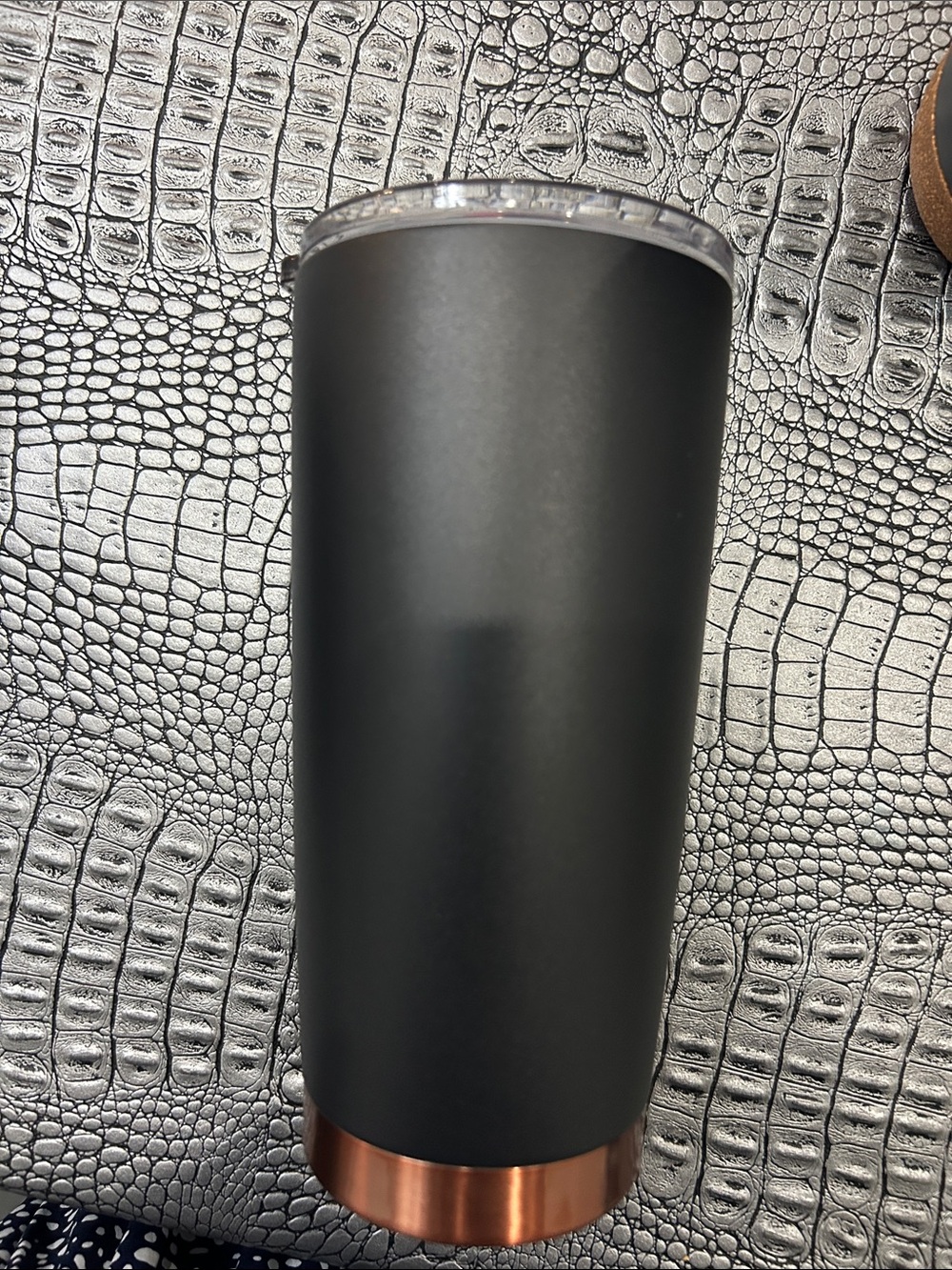Matte Black Tumbler with Copper Accent